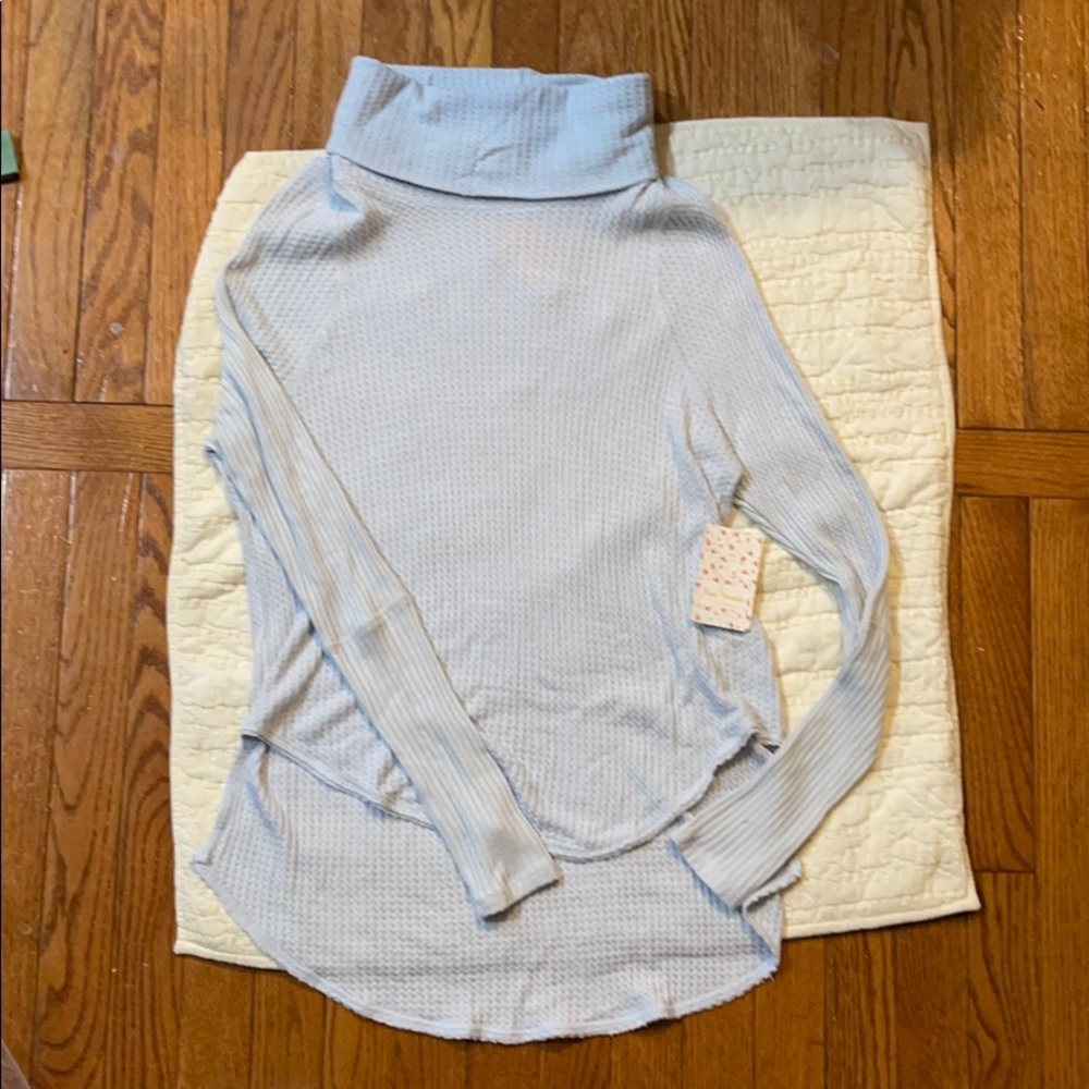 NWT Free People waffle knit long sleeve top